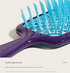 Purple 8-Piece Detangling Hair Brush Set - Vented Wet/Dry Brushes for Smooth, Knot-Free Hair