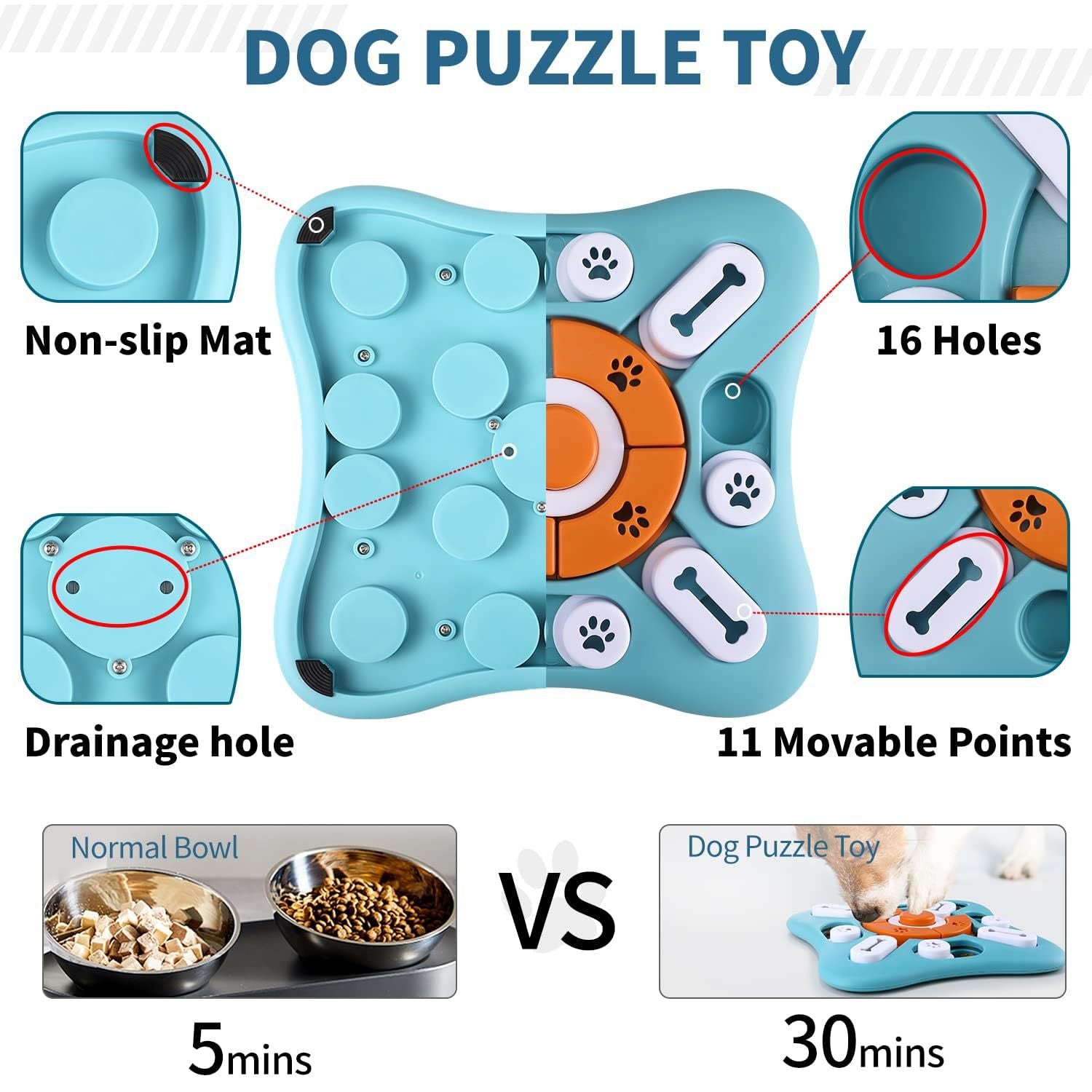 Interactive Pet Puzzle Toy - Slow Feeder Dispenser with Sound for Dogs & Cats