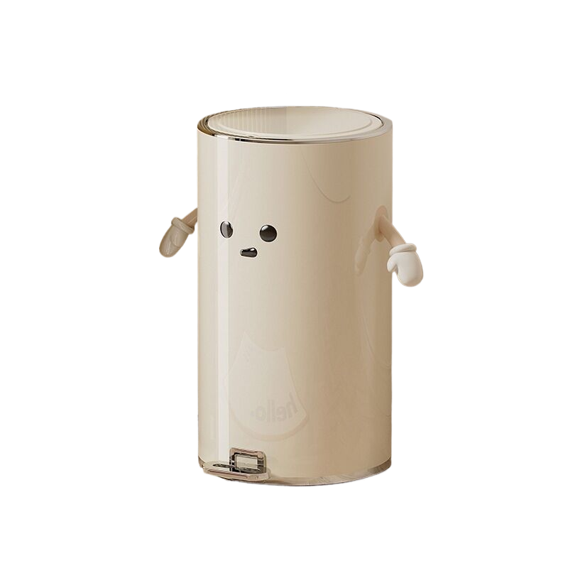Round Trash Can Silver-Plated, 20L, 2 hands + eyes large size