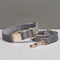 XS Grey Luxury Velvet Pet Collar & Leash Set - Engravable Dog Collar with Gold Hardware