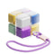 Multicolor 8-Grid Magic Cube Pill Box with Lanyard - Portable Weekly Sealed Tablet Organizer & Dispenser
