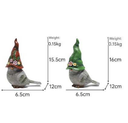 Garden & Home Decor Bird Figurines - Balcony Resin Craft Ornaments, Micro Landscape & Rockery Decorations