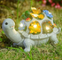Solar Powered Succulent Turtle Figurine - Garden & Courtyard Ambient Light, Resin Craft Sculpture