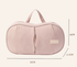 Beige Portable Underwear Travel Organizer Bag - Bra & Lingerie Storage, Anti-Deformation Case for Business Trips