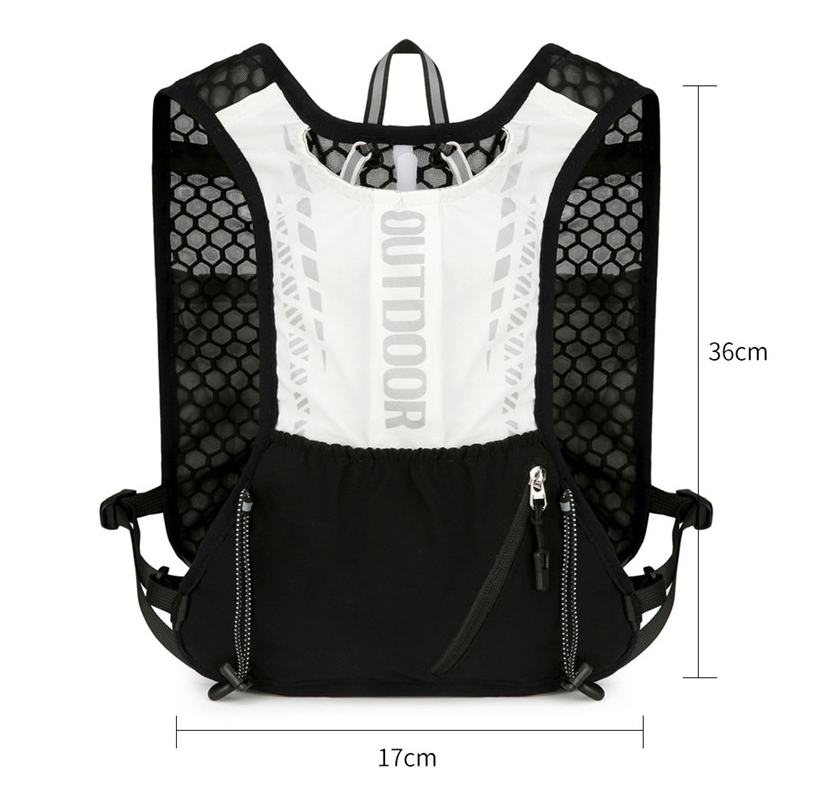 Black 5L Breathable Hydration Vest Pack - Sweat-Wicking Running Bag, Cross-border Cycling Backpack, Marathon Trail Travel Nylon Hiking Pack