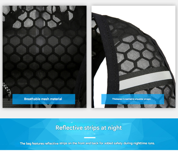 Black-white 5L Breathable Hydration Vest Pack - Sweat-Wicking Running Bag, Cross-border Cycling Backpack, Marathon Trail Travel Nylon Hiking Pack