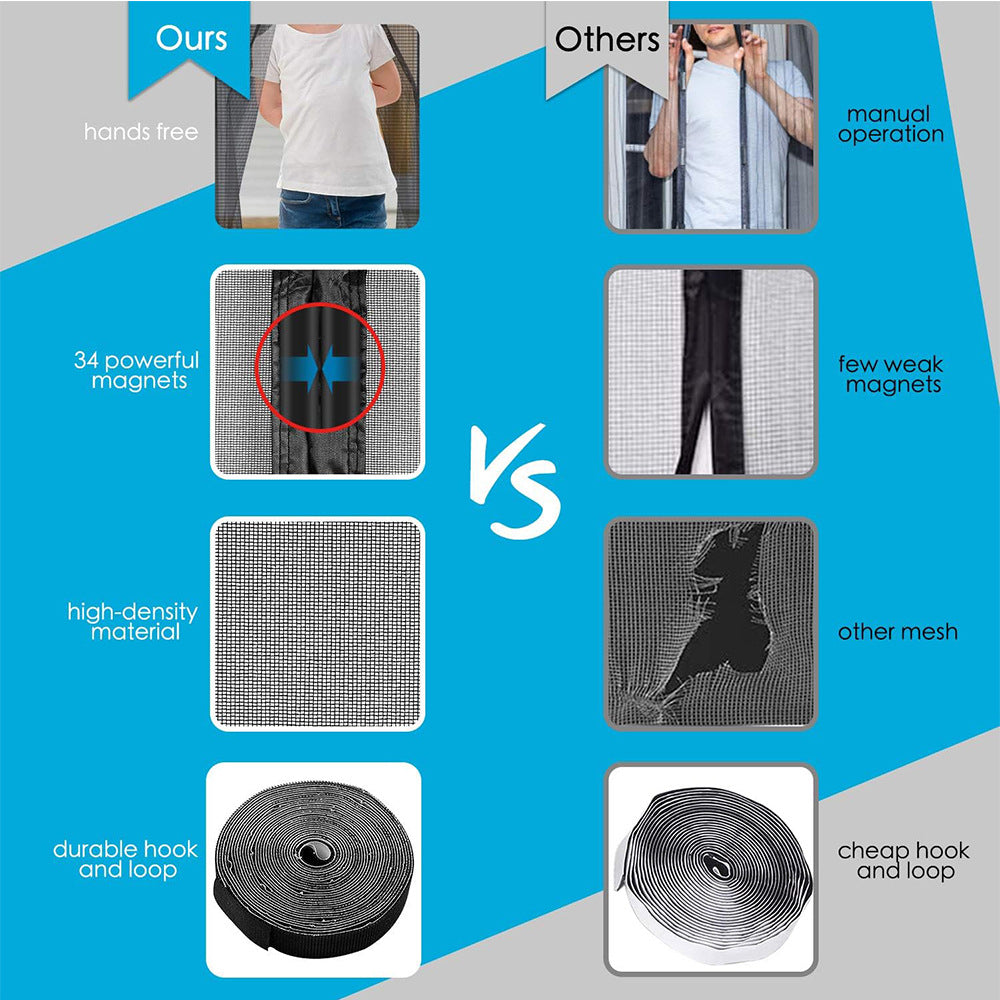 No-Drill Magnetic Garage Door Screen - Polyester Mosquito Net Curtain, Cross-border Home Summer Velcro Garage Door Mesh (244x214cm)