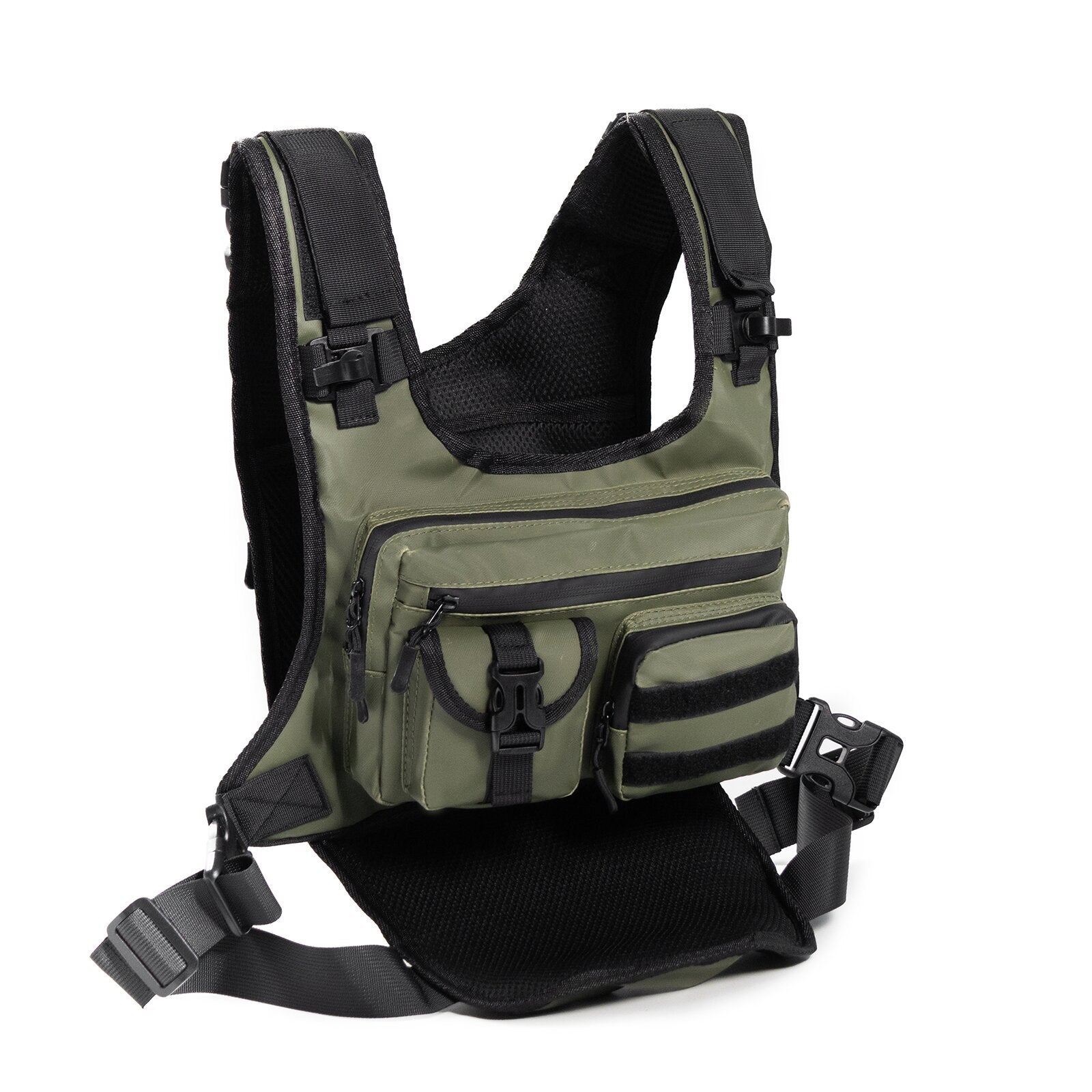 Green Outdoor Tactical Chest Bag - CS Running Hydration Sports Chest Pack for Men (0.572kg, 30x30x6 cm)