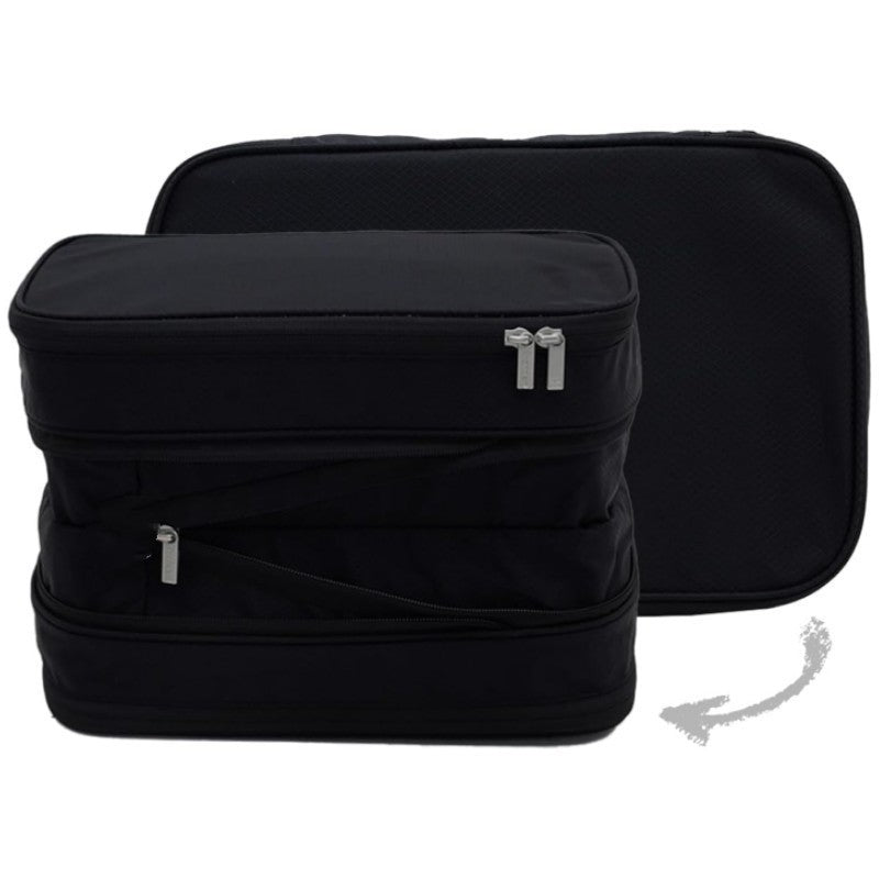 M Black Durable & Expandable Travel Packing Cube - Tear-Resistant & Water-Repellent Clothing Organizer with Double Zippers