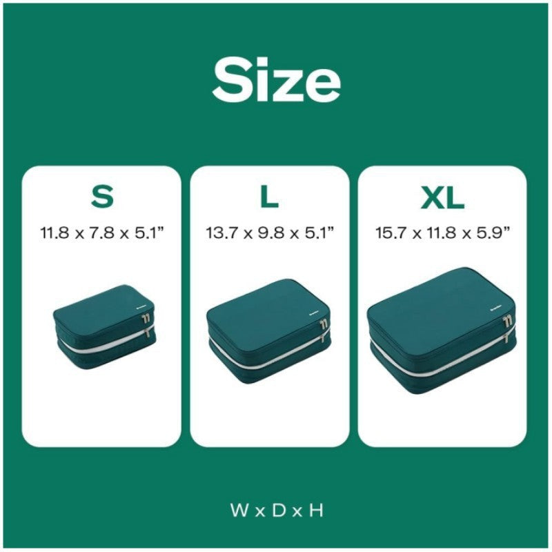 M Black Durable & Expandable Travel Packing Cube - Tear-Resistant & Water-Repellent Clothing Organizer with Double Zippers