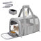Grey Large Cat & Small Dog Carrier - Soft-Sided, Foldable & Breathable Pet Travel Bag (43x30x28 cm)