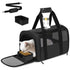 Black Large Cat & Small Dog Carrier - Soft-Sided, Foldable & Breathable Pet Travel Bag (43x30x28 cm)
