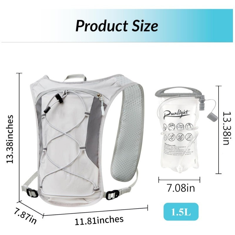 Black Lightweight Hydration Backpack with 1.5L Water Bladder Compact Cycling Running Pack for Hiking and Outdoor Sports Ideal for Australian Adventures