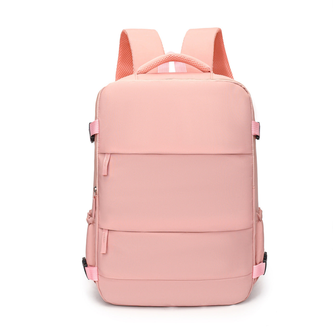 Pink 25L Travel Laptop Backpack with Shoe Compartment 180 Degree Opening Carry On Rucksack Fits 14 Inch Laptop Ideal for Business and Weekends