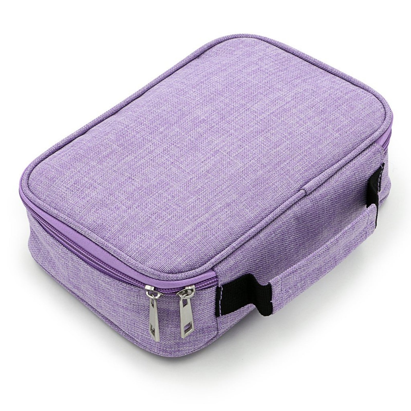 Purple Large Capacity 72-Slot Pencil Case - Multi-functional Oxford Cloth Storage for Students, Artists & Stationery (23x7x16 cm, 228g)