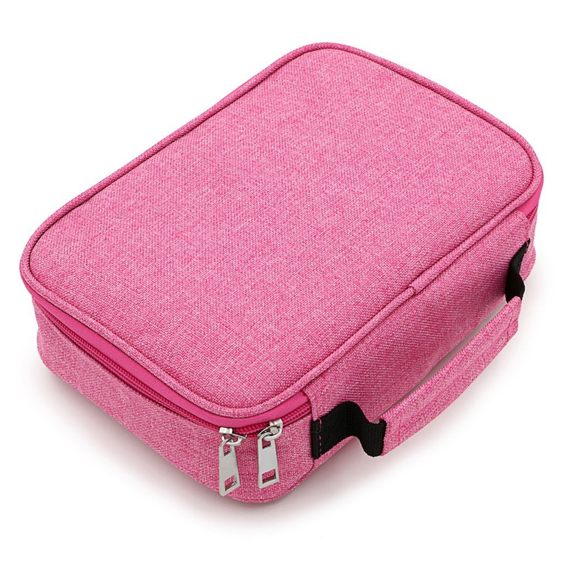 Pink Large Capacity 72-Slot Pencil Case - Multi-functional Oxford Cloth Storage for Students, Artists & Stationery (23x7x16 cm, 228g)