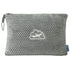 Grey 2-in-1 Premium Travel Blanket and Pillow Soft Fleece Airplane Throw 165cm x 100cm Foldable Cushion with Luggage Clip Ideal for Flights and Road Trips