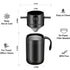 Black Portable Pour Over Coffee Maker Set Stainless Steel Insulated Travel Mug with Collapsible Reusable Dripper Filter for Camping Office and Home
