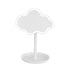 White Cute Cloud Shaped LED Makeup Mirror Desktop Vanity Light with Storage Tray 360 Rotation Cordless Cosmetic Beauty Tool