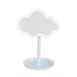 Blue Cute Cloud Shaped LED Makeup Mirror Desktop Vanity Light with Storage Tray 360 Rotation Cordless Cosmetic Beauty Tool