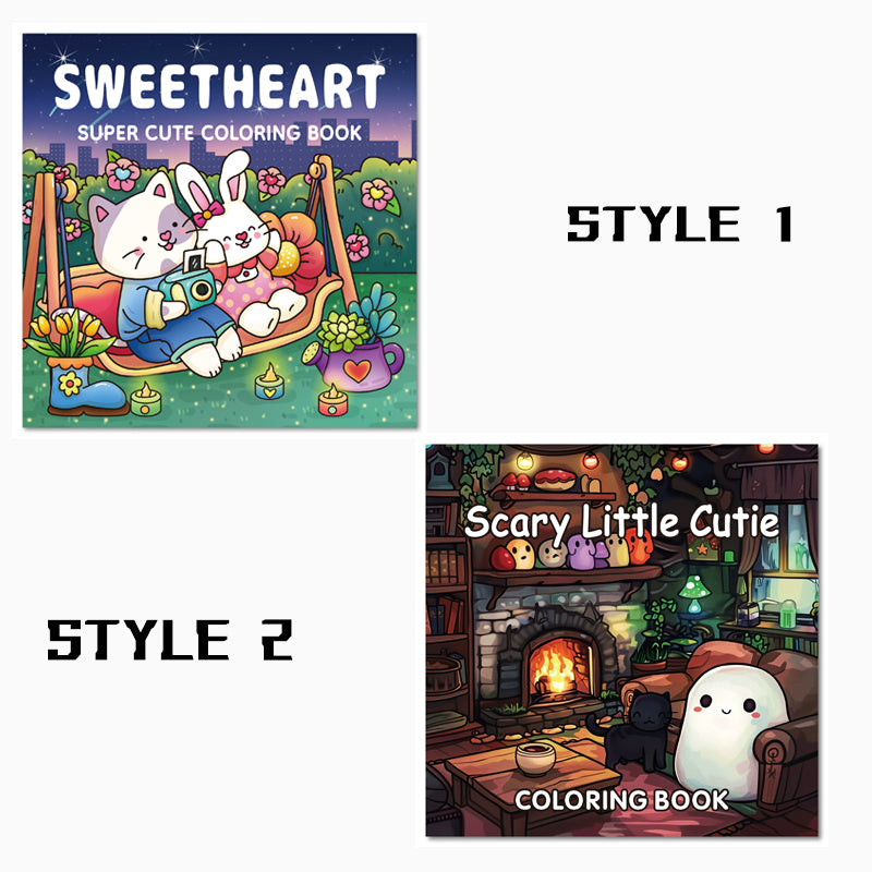 2 Pack Kids Colouring Book Set Food and Fruit Cartoon Doodle Art Activity 40 Sheets Each for Boys Girls Age 4+