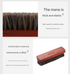 2 Pack Brown 18*5cm Premium Horsehair Shoe Brush Set Solid Wood Handle Soft Bristles Leather Care Kit for Polishing Boots Bags and Car Seats