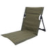 Army Green Portable Outdoor Ground Chair with Back Support Folding Beach Mat Seat Lightweight Aluminium Frame for Camping Festivals and Picnics