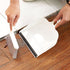 Beige Mini Dustpan and Brush Set Handheld Sweeping Broom with Rubber Lip for Desktop Kitchen Car and Camping Cleaning