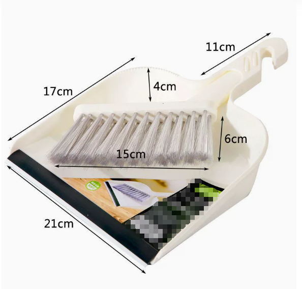 Beige Mini Dustpan and Brush Set Handheld Sweeping Broom with Rubber Lip for Desktop Kitchen Car and Camping Cleaning