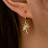 3 Pair Gold Tone Huggie Hoop Earrings Set Tropical Palm Tree Sea Turtle and Fish Charms Beach Holiday Jewellery for Women