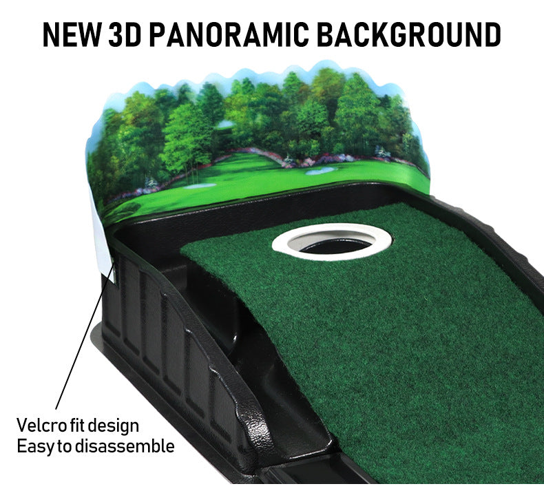 Indoor Golf Putting Mat with Automatic Ball Return System 2.6m Practice Green with Alignment Guides for Home and Office Training