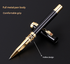 Light Blue Two-piece Set Luxury Retro Dragon Head Signature Pen Gift Set - Full Metal 0.5mm Rollerball Each Set with 2 Spare Refills for Business and Gifting