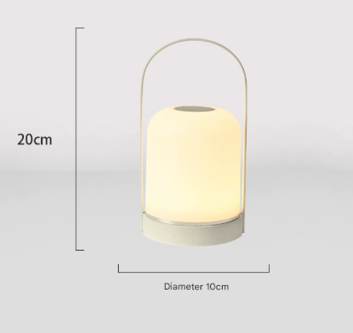 Black Portable LED Table Lamp Rechargeable Touch Dimmable Lantern 3 Colour Modes Night Light for Bedroom Camping Outdoor Dining 20cm