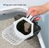 Grey 2-in-1 Cat Litter Scoop with Attached Waste Bin Integrated Poop Scooper Holder Detachable Kit with 150 Degradable Bags