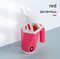 Red 2-in-1 Cat Litter Scoop with Attached Waste Bin Integrated Poop Scooper Holder Detachable Kit with 150 Degradable Bags