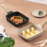 Black Rectangular Non-Stick Frying Pan 19×14×4cm - Open, Induction & Gas Compatible