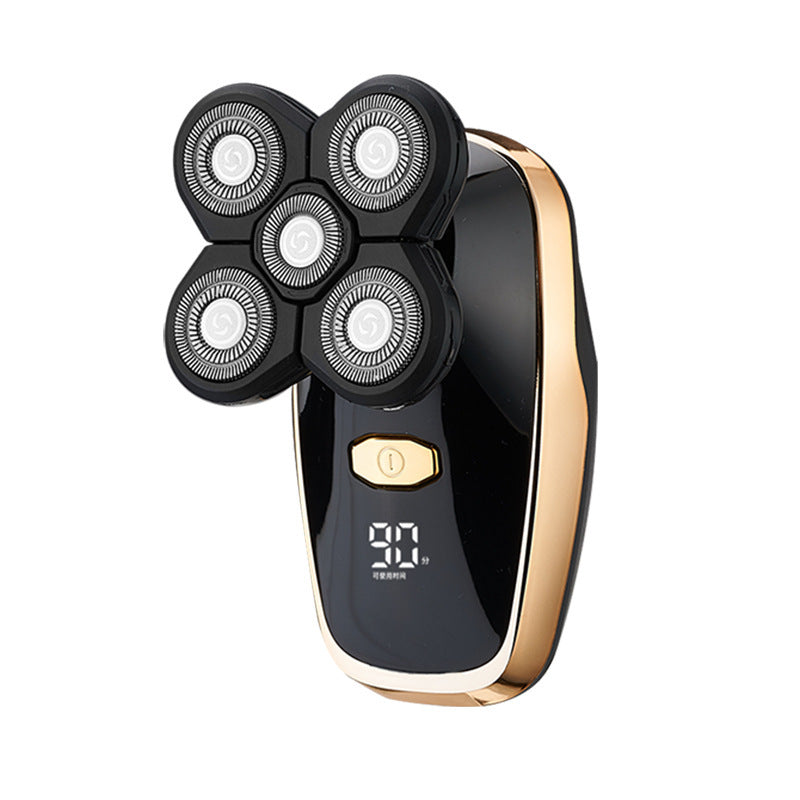 Black 5-Head Rotary Shaver - Waterproof & wireless
