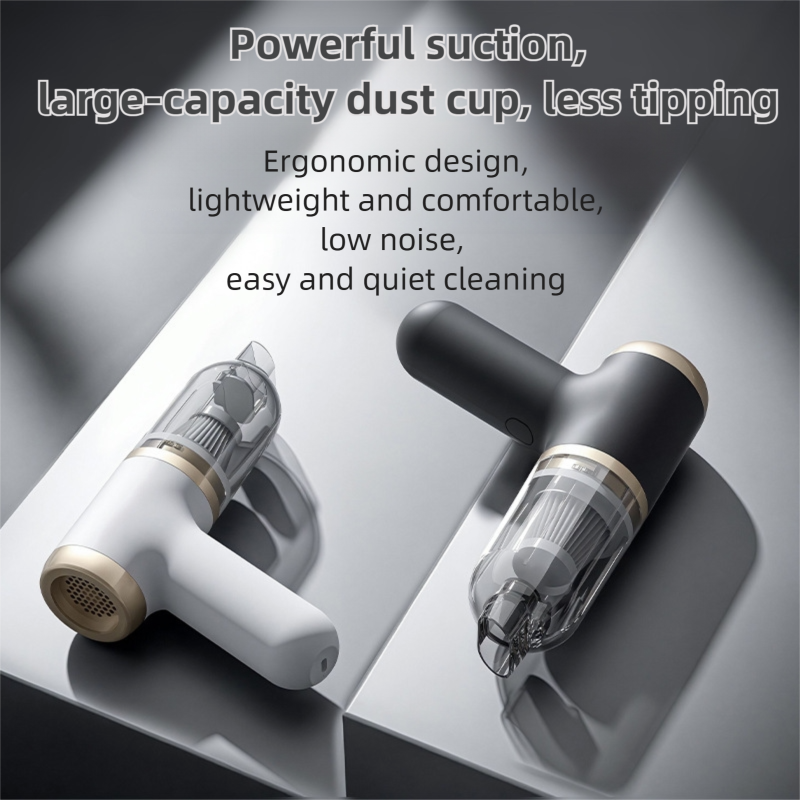 Black Portable 2-in-1 Cordless Vacuum Duster Kit with 2 Attachments