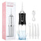 Black Cordless Water Flosser & Oral Irrigator - USB Rechargeable Portable Teeth Cleaner with 3 Modes & 4 Jet Tips