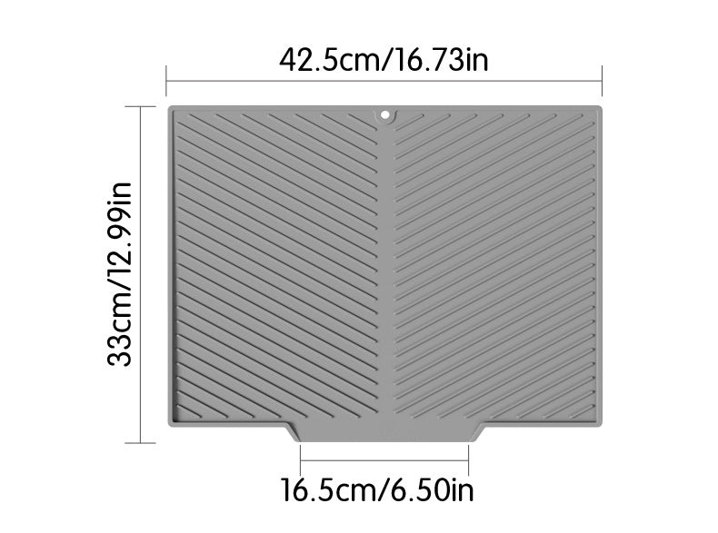 2PC Black Multi-Use Drain Mat (43x33 cm) – Non-Slip Heat Protection for Dish Drying & Prep