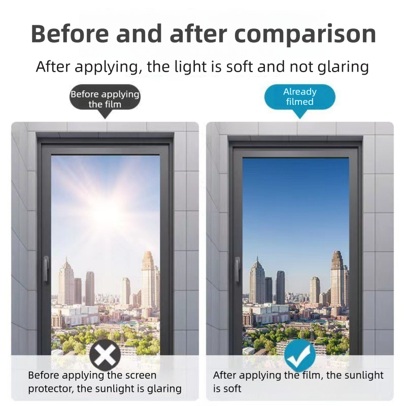 Premium 6-Layer Dark Grey Window Film for Home/Office – Reflective One-Way Privacy, 50cm x 2m One Roll, UPF 50+ UV Block,With Full Install Tools