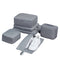 6-Piece Grey Memory Fabric Travel Compression Packing Cubes Set - Waterproof, Anti-Wrinkle Luggage Organizer & Space Saver