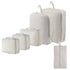 6-Piece Grey Memory Fabric Travel Compression Packing Cubes Set - Waterproof, Anti-Wrinkle Luggage Organizer & Space Saver