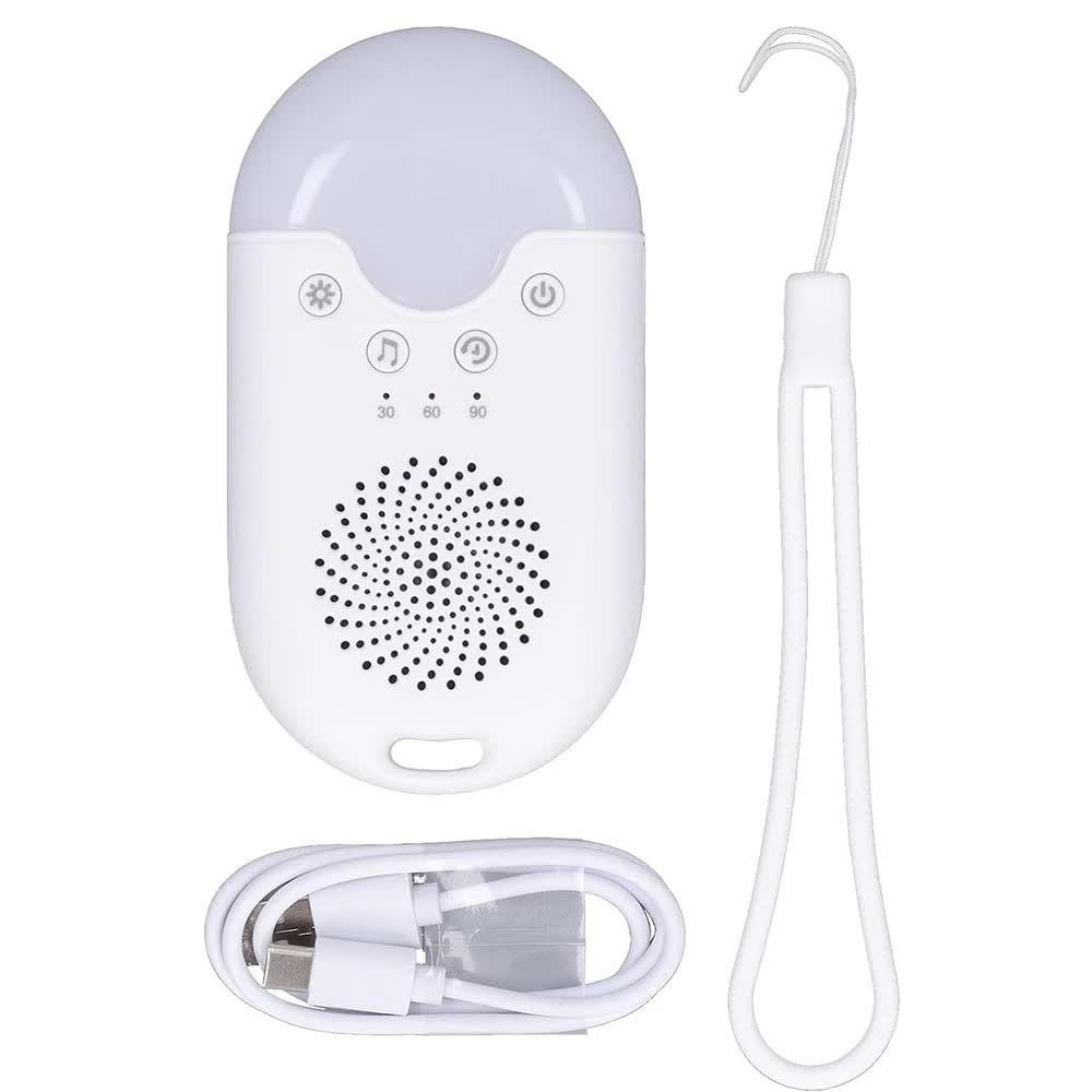 Portable Ba Sleep White Noise Machine(12.5*7*3.5 CM) With Soothing Sounds, RGB Night Light & Auto Timer - USB-C Rechargeable