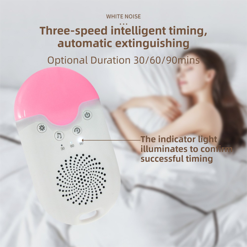Portable Ba Sleep White Noise Machine(12.5*7*3.5 CM) With Soothing Sounds, RGB Night Light & Auto Timer - USB-C Rechargeable