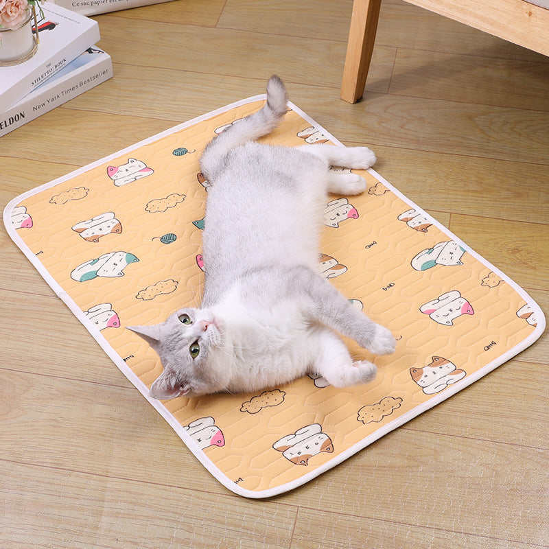 2-Pack Green Dinosaur Pet Summer Cooling Latex Pad (M Size: 50*40cm) - Breathable Ice Silk & Latex-Filled Dog Bed Cat Sleeping Mat with Non-Slip Base
