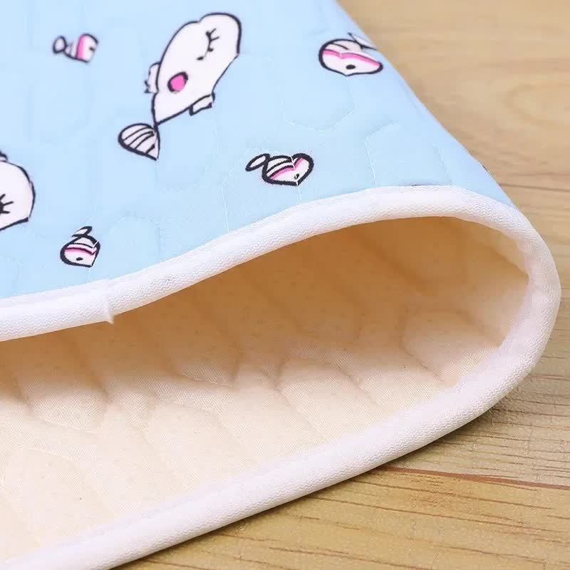 2-Pack Orange Cat Pet Summer Cooling Latex Pad (XXL Size: 90*70cm) - Breathable Ice Silk & Latex-Filled Dog Bed Cat Sleeping Mat with Non-Slip Base