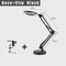 2-in-1 Black LED Magnifier Desk Lamp With Base and Clip - Hands-Free, Dimmable 3-Color Light for Crafts & Workbench