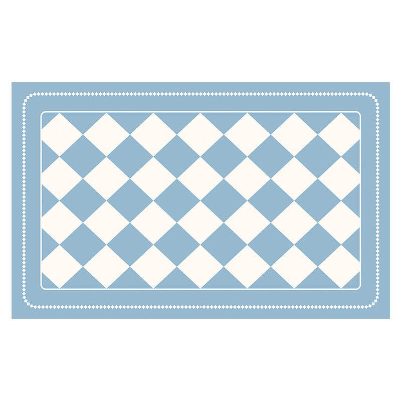Light Blue Checkered Design Loofah Texture Shower Mat (40x60cm) - Non-Slip PVC Bathroom Floor Mat, Quick-Draining, Anti-Mould & Massage Pad