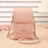 Grey Women's Cute Mini PU Leather Crossbody Phone Bag (19x12x4cm) - Touch Screen Window, Vertical Style